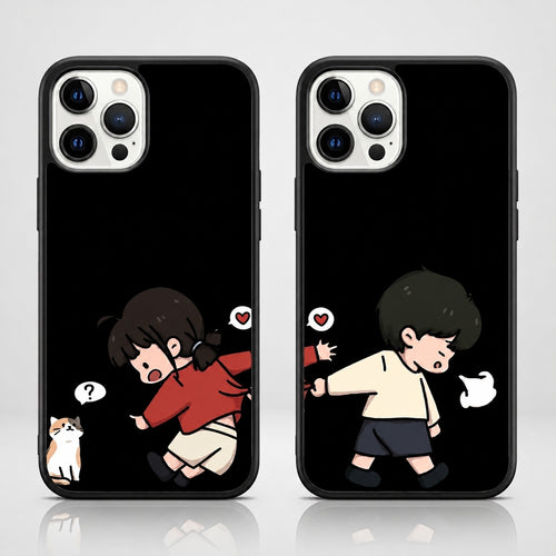 Couple With a Kitty Premium Glossy Cases