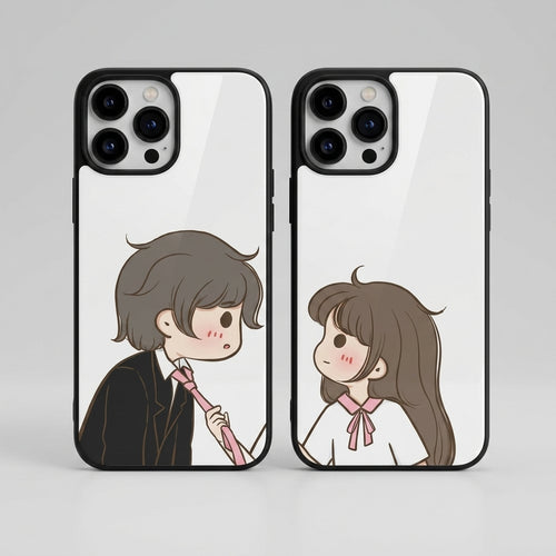 Cute Fighting Couple Premium Glossy Cases