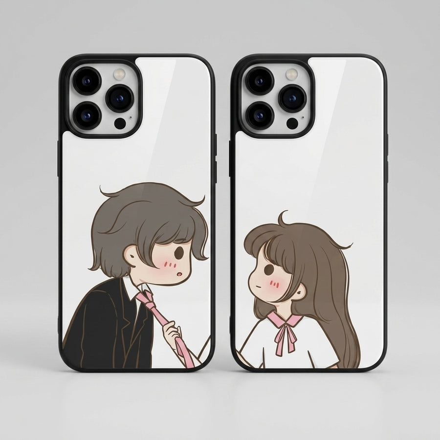 Cute Fighting Couple Premium Glossy Cases