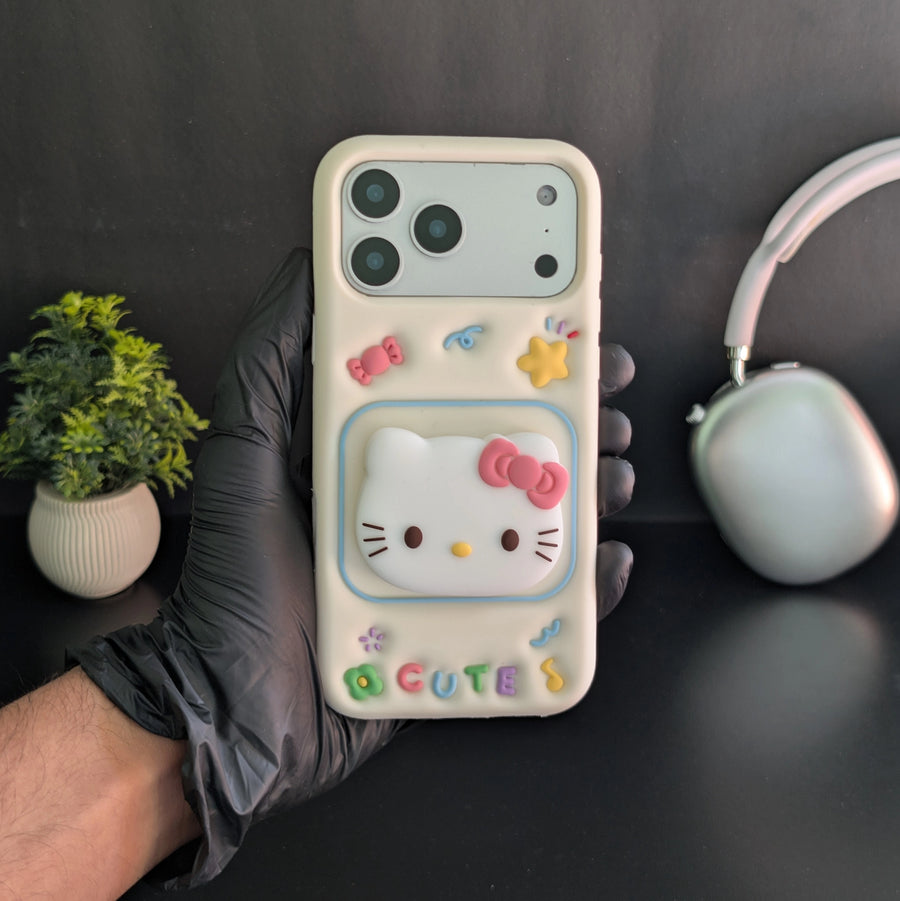 Kitty Cute 3D Rotatable Pop Grip Case