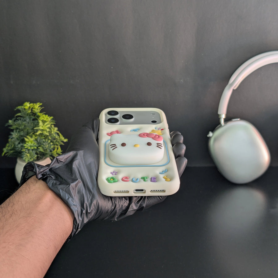 Kitty Cute 3D Rotatable Pop Grip Case