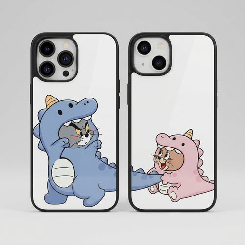 Tom and Jerry under a Dragon suit Premium Glossy Cases